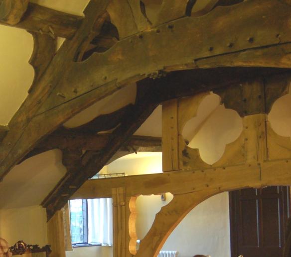 REstored timber framing at Egryn